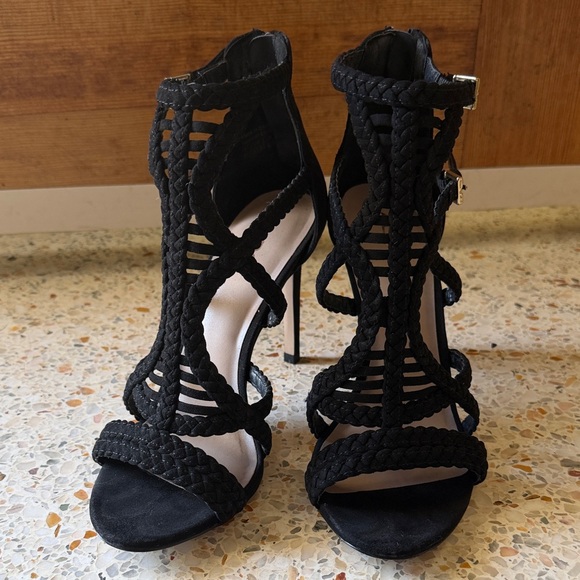 ALDO Giuliano Black Strappy Heeled Sandals - Picture 3 of 7